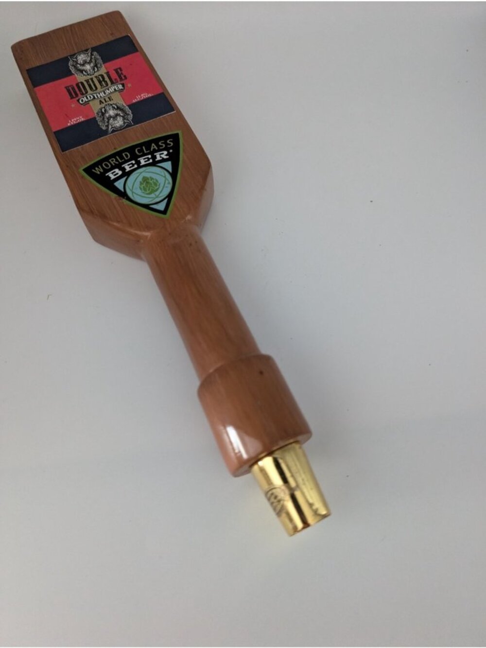 Shipyard Double Old Thumper Ale Tap Handle Brown Wood 9" Craft Beer RARE - Picture 3 of 5
